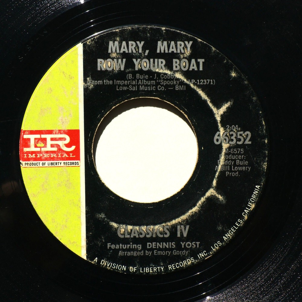 Classics IV *Traces/Mary, Mary Row Your Boat 45 rpm Vinyl 7" Single Record 66352